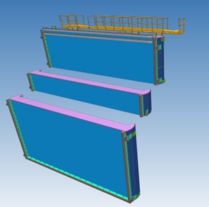 Vue éclatée de la porte de rechange avec les trois modules